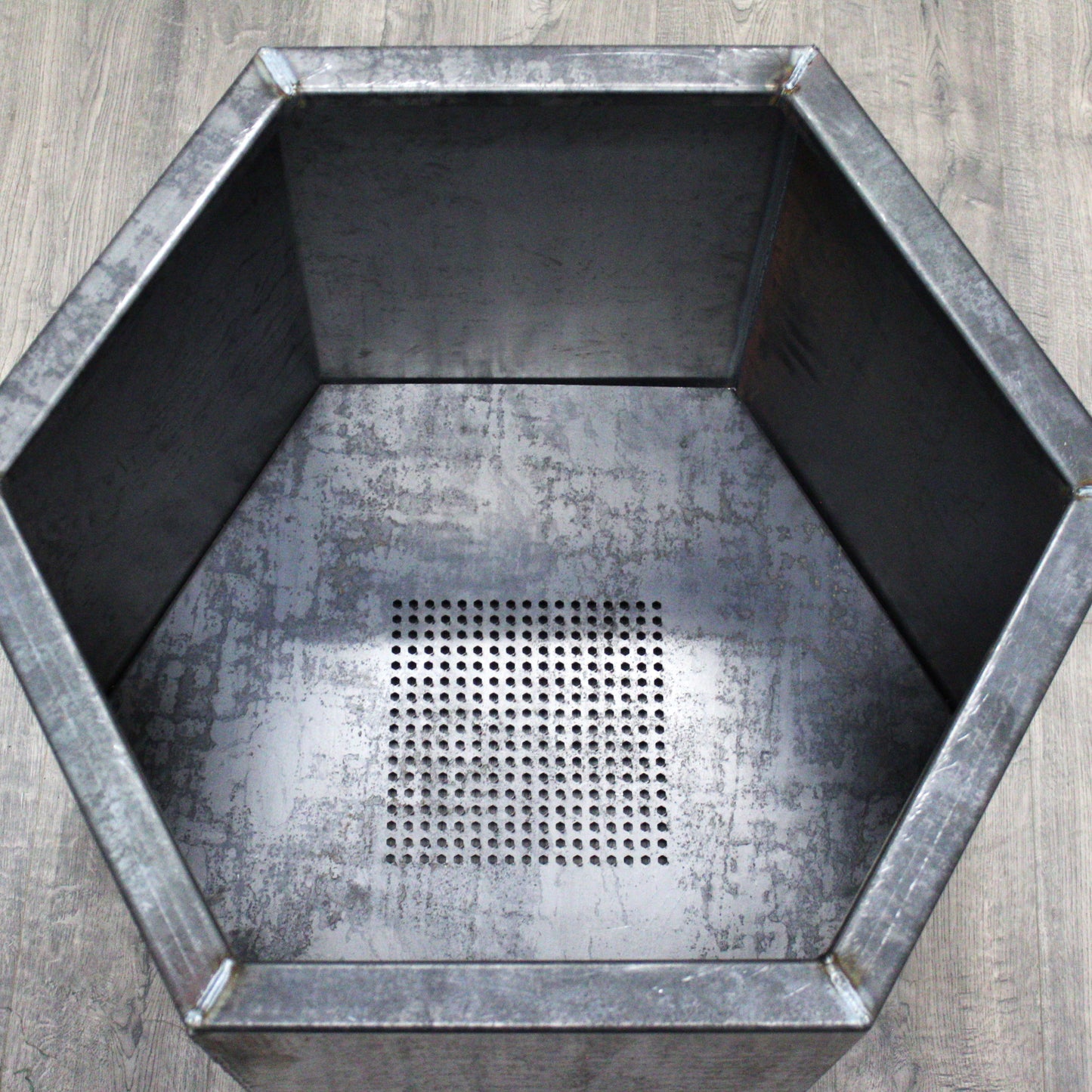 Corten Steel Hexagon Planter