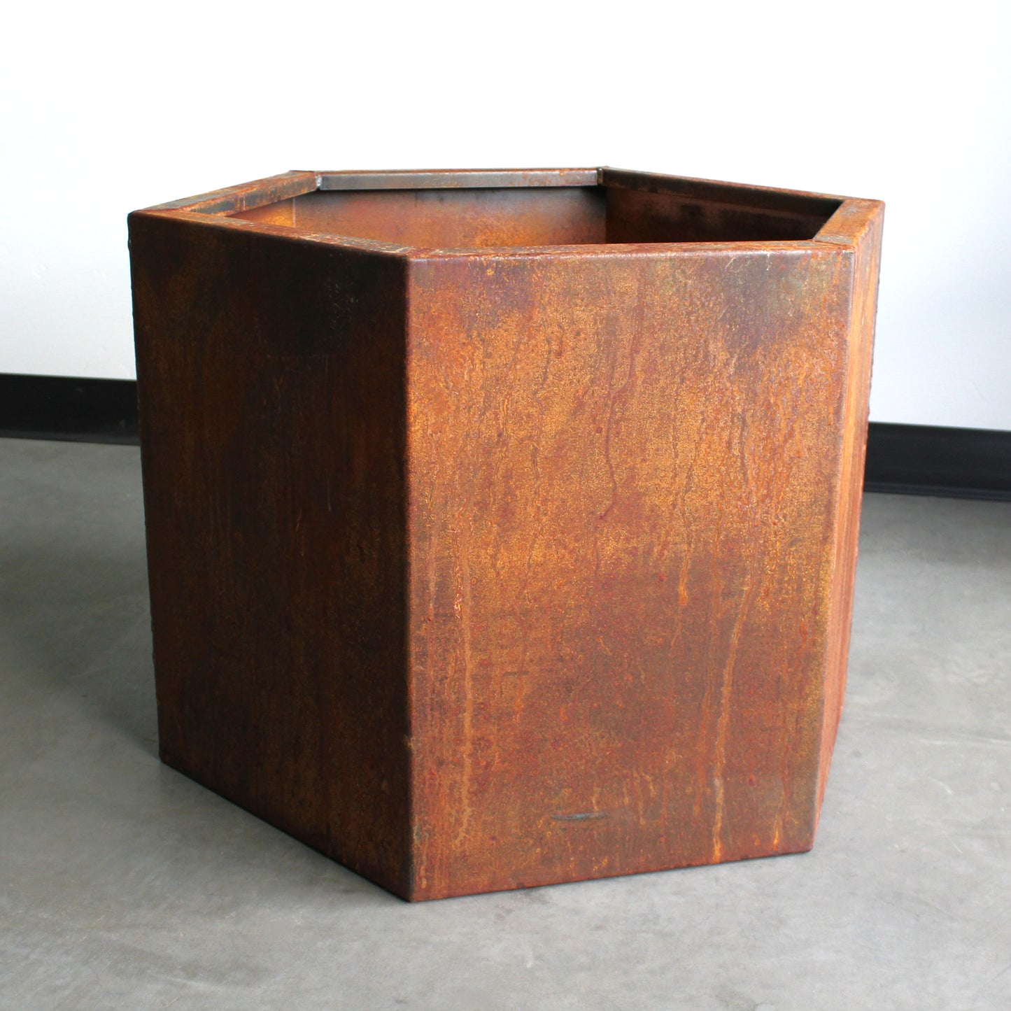 Corten Steel Hexagon Planter