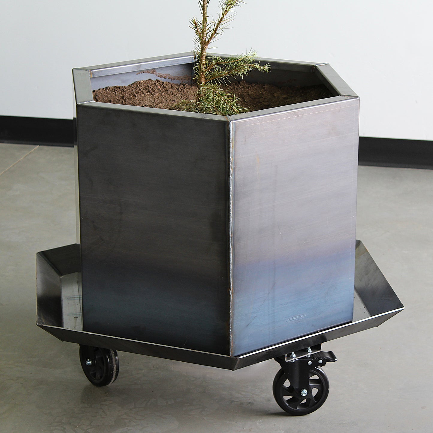 Corten Steel Hexagon Planter