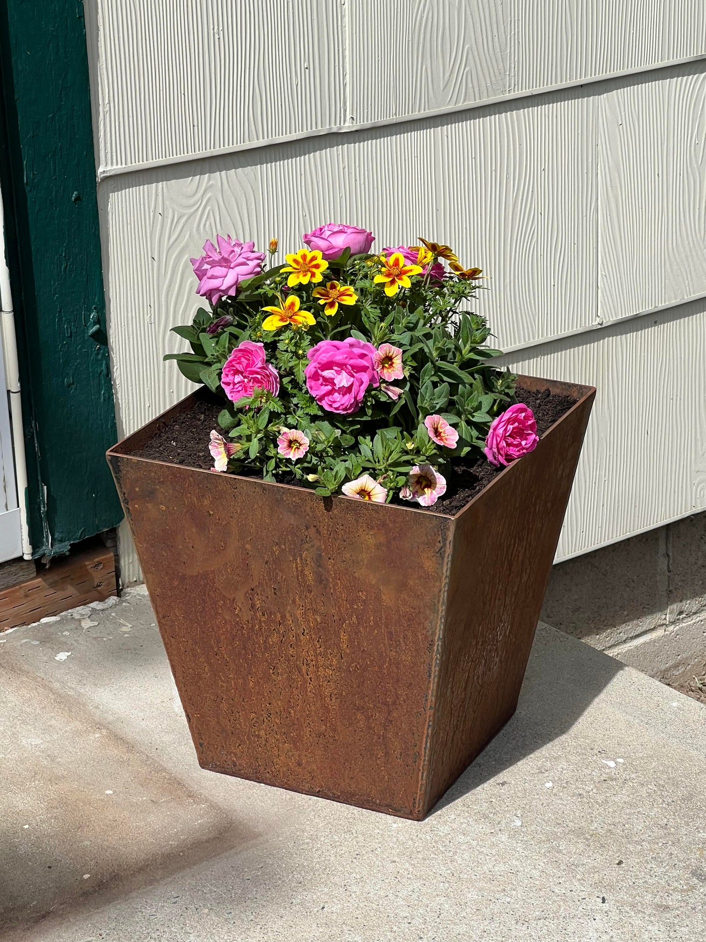 Corten Steel Tapered Square Planter