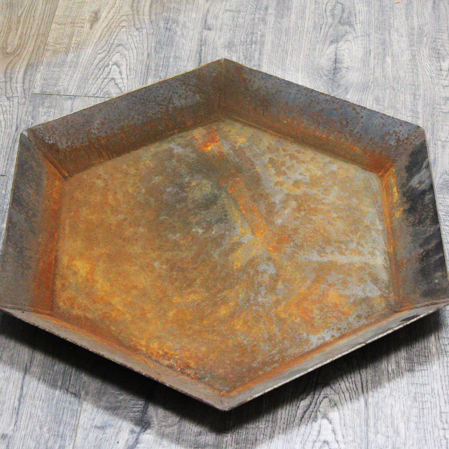 Corten Steel Hexagon Planter Tray