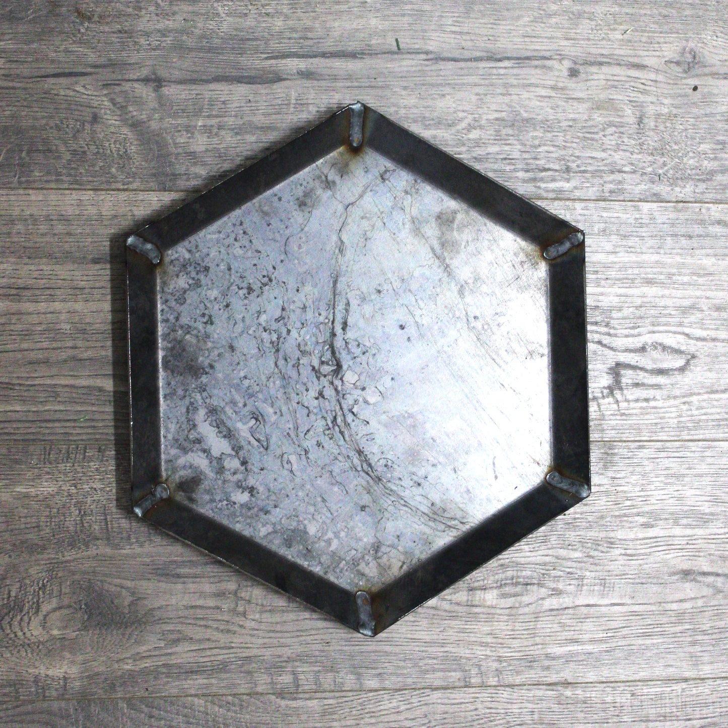 Corten Steel Hexagon Planter Tray