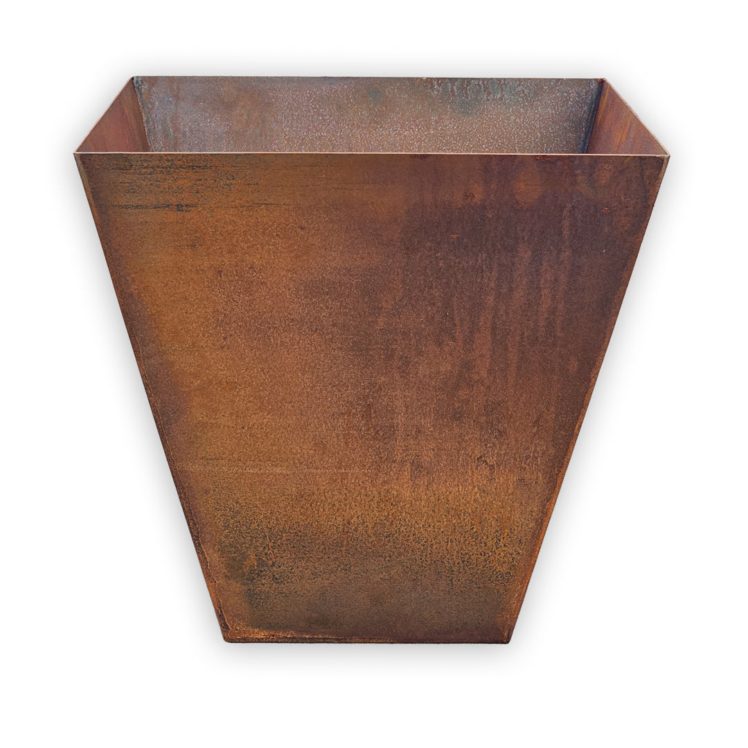 Large Corten Steel Tapered Square Planter