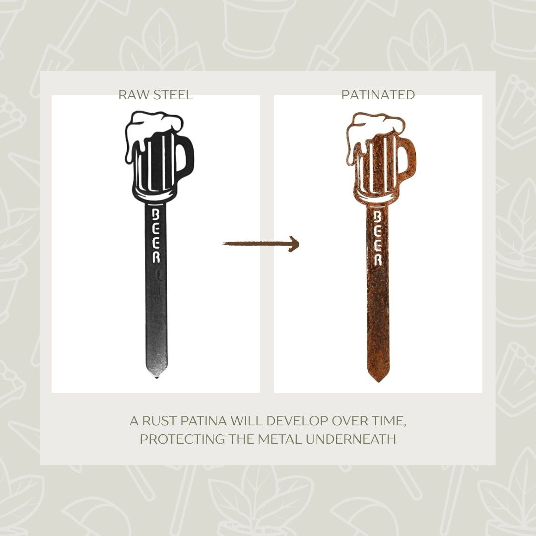 Beer Glass Steel Garden Stake