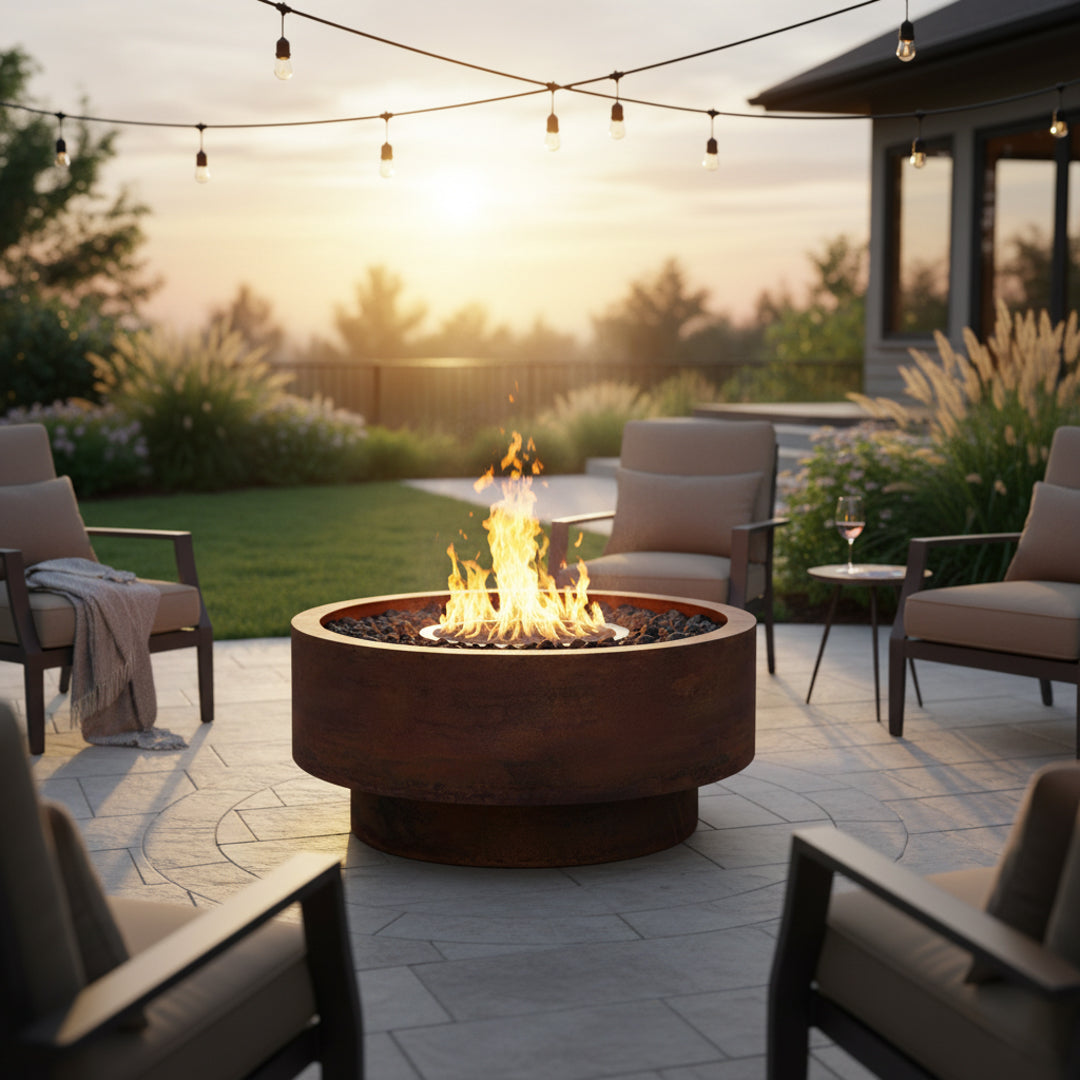 Tiered Corten Steel Fire Pit