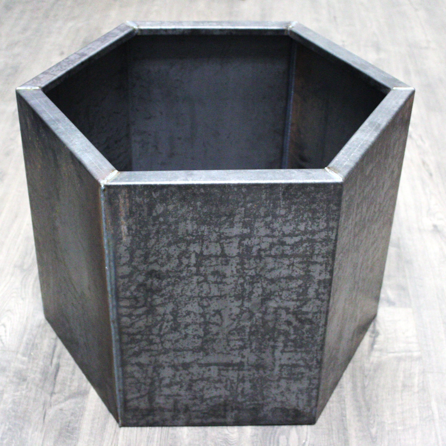 Half Barrel Corten Hexagon Planter