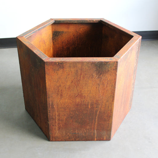 Corten Steel Hexagon Planter