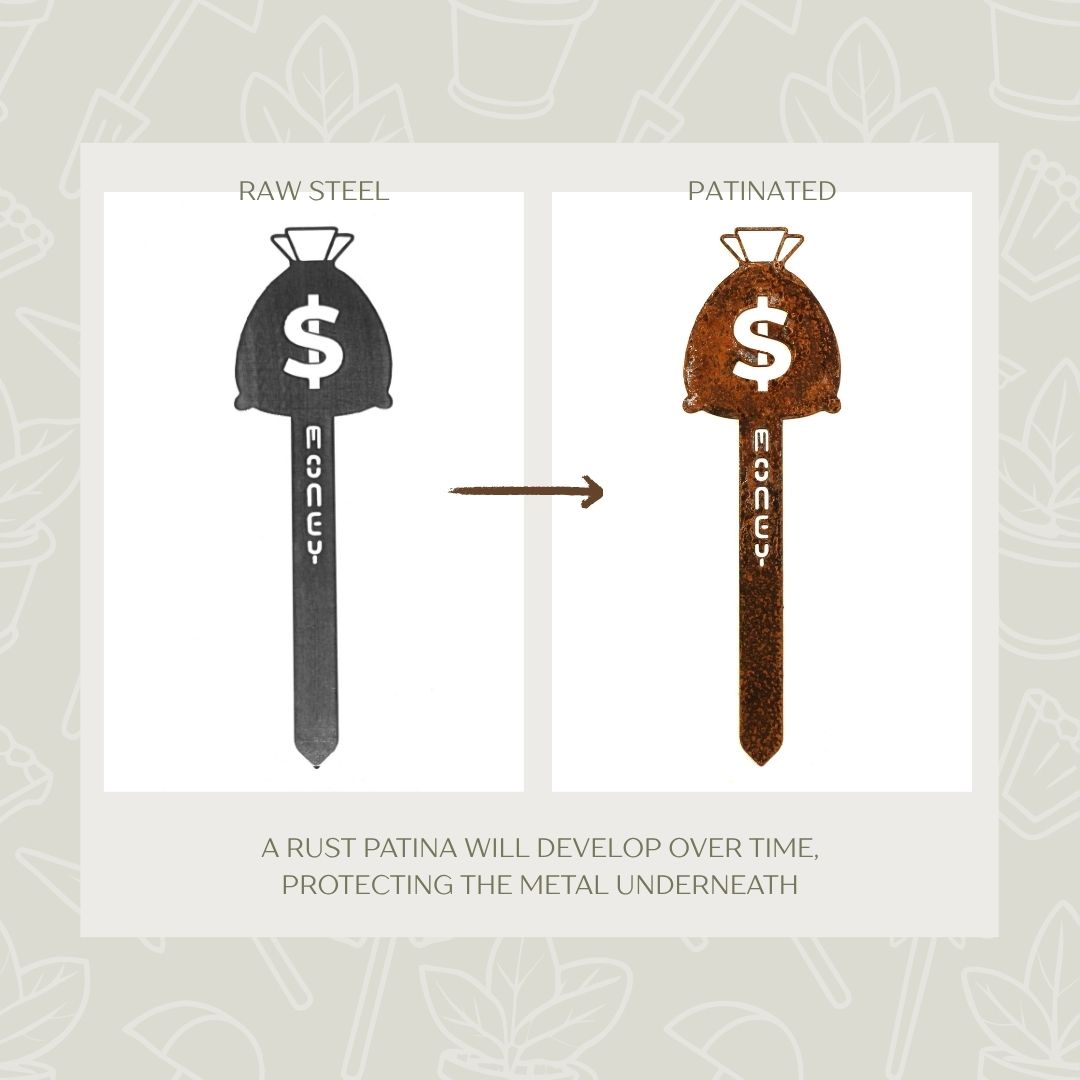 Money Bag Steel Garden Stake