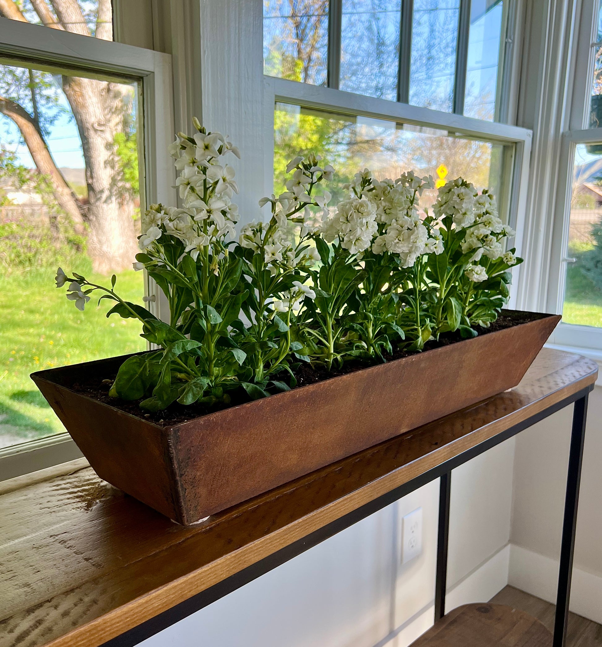 indoor planter trough Corten Steel Trough Planter – Lost River Home and Garden