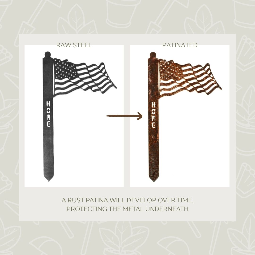 US Flag Steel Garden Stake